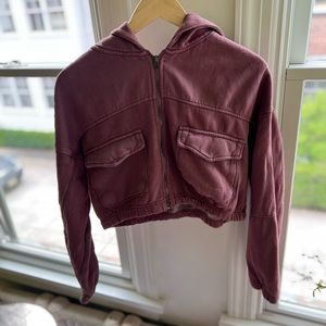 large pink zip up
